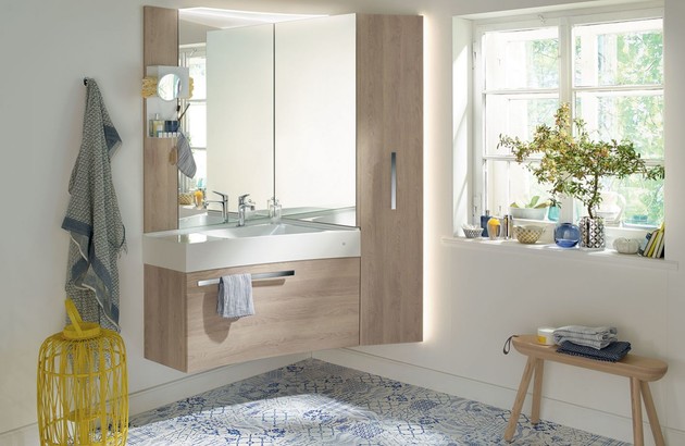16 exemples de meubles en angle pour salle de bain - Partie 2  Meuble  miroir salle de bain, Meuble salle de bain, Amenagement toilettes