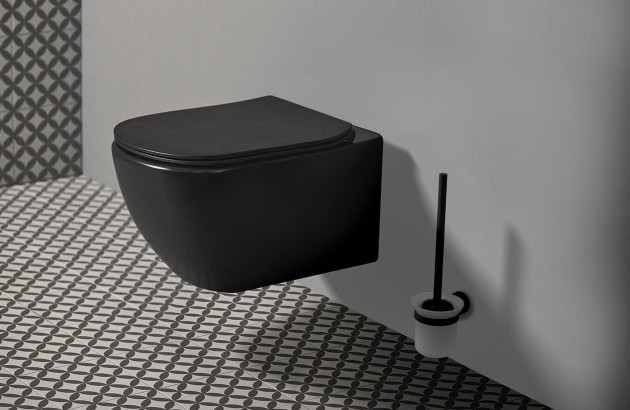 Abattant WC frein de chute Black Line Kaki/Noir - Déco salle de bain