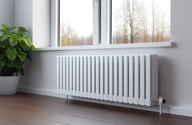 Radiateur électrique installé sous une fenêtre