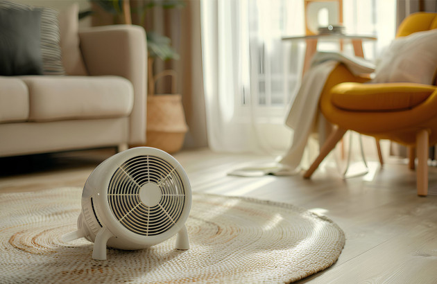 Radiateur soufflant installé dans une salon