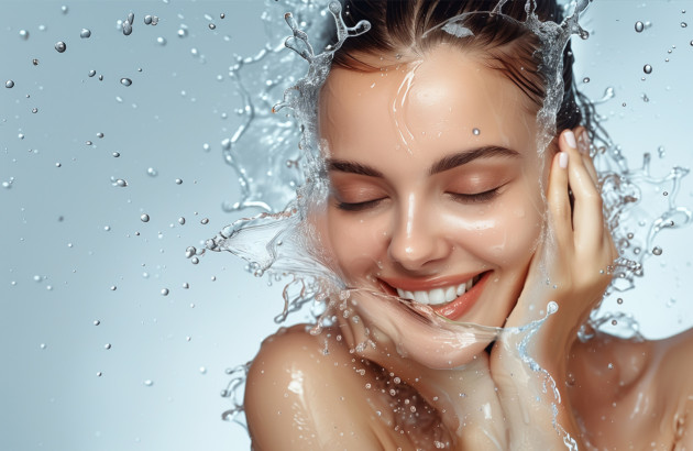 Femme prenant une douche tout en l'appréciant