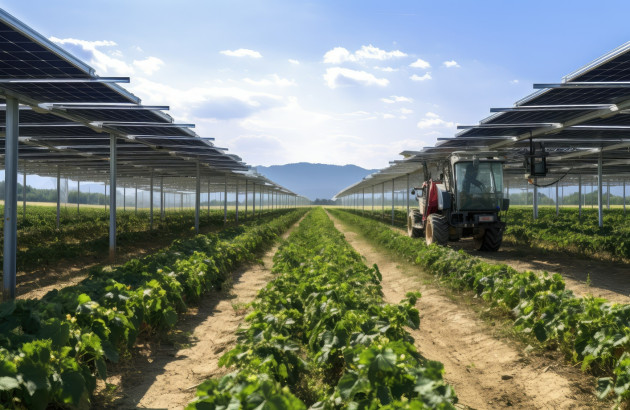 Panneaux solaires utilisés dans l'agriculture