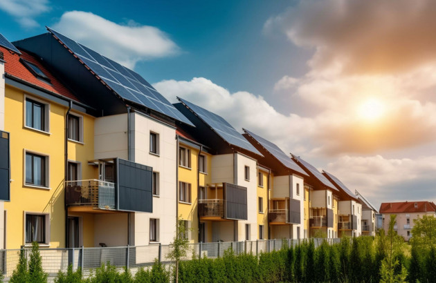 Maisons résidentielles équipées de panneaux solaires