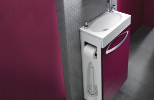 Porte rouleau papier WC design mural ou pour meuble lave-mains