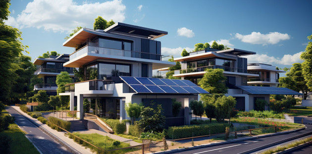 Appartements modernes équipés de panneaux solaires