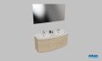 Meuble de salle de bains Elio d'Ambiance Bain, largeur 140 cm, coloris iroko