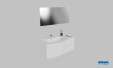 Meuble de salle de bains Twist de Cedam, largeur 120 cm, coloris blanc brillant