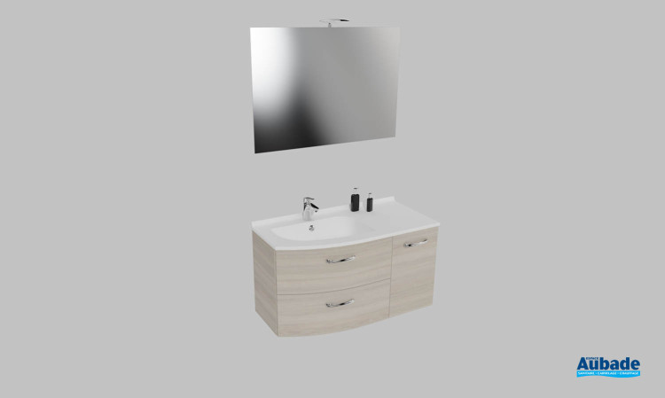 Meuble de salle de bains Elio d'Ambiance Bain, largeur 106 cm, coloris cedre