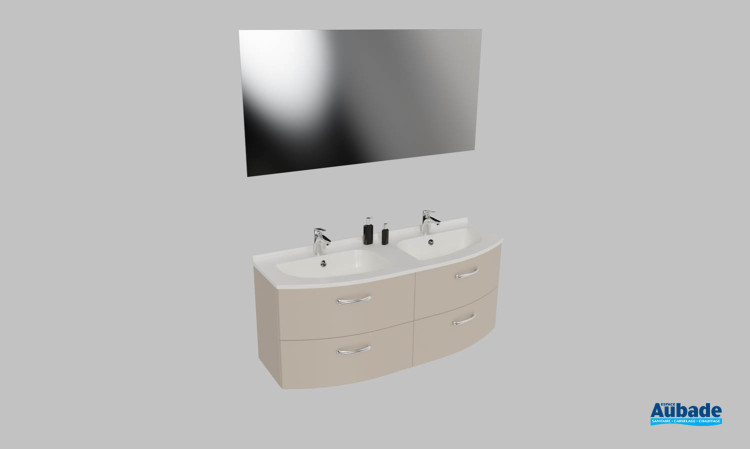 Meuble de salle de bains Elio d'Ambiance Bain, largeur 140 cm, coloris cashmere