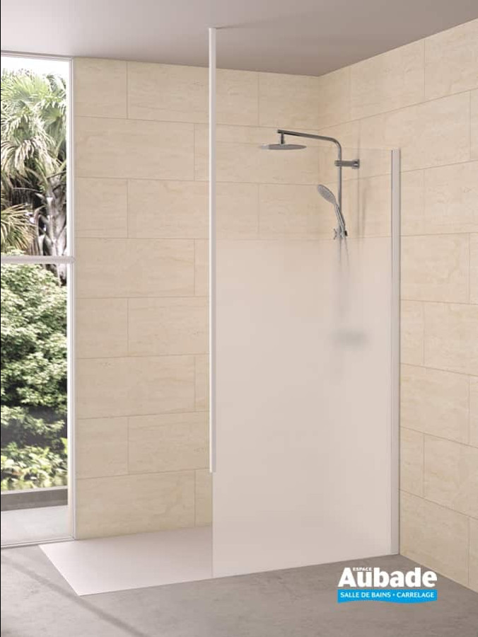 Paroi de douche Solo 6+, profilé Blanc grainé de Kinedo