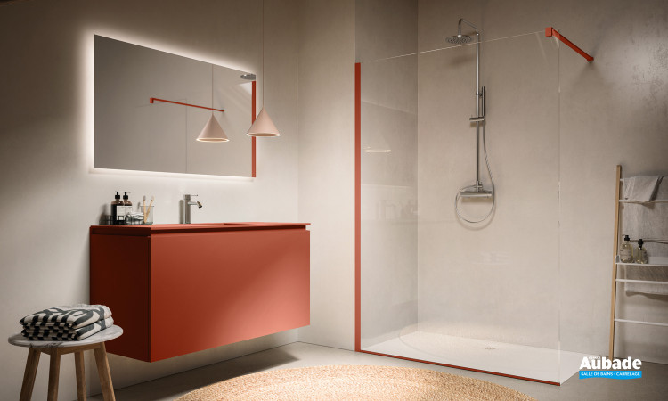 Paroi de douche One Color finition Terracotta mat de la marque Ronal