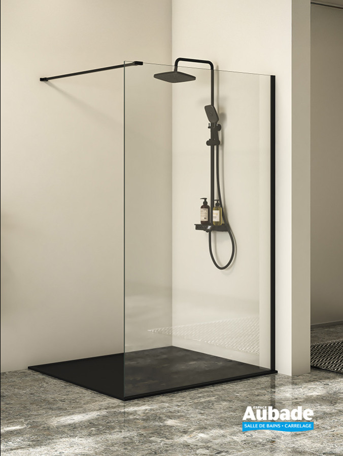 Paroi de douche Walk-in Melina, coloris Noir soft de Roth