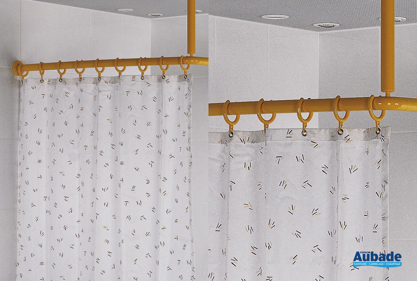 Barres de rideau de douche - Tringles - Porte rideaux pour collectivités -  PELLET ASC