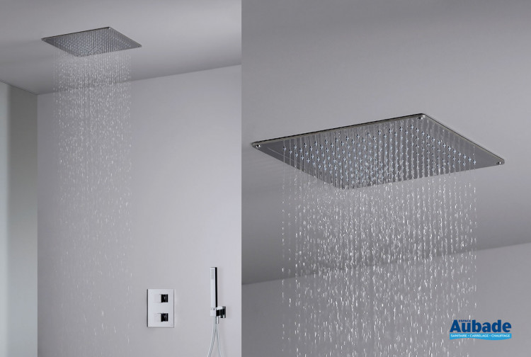 Plafond de douche à encastrer cascade et pluie SLIM 60 cm