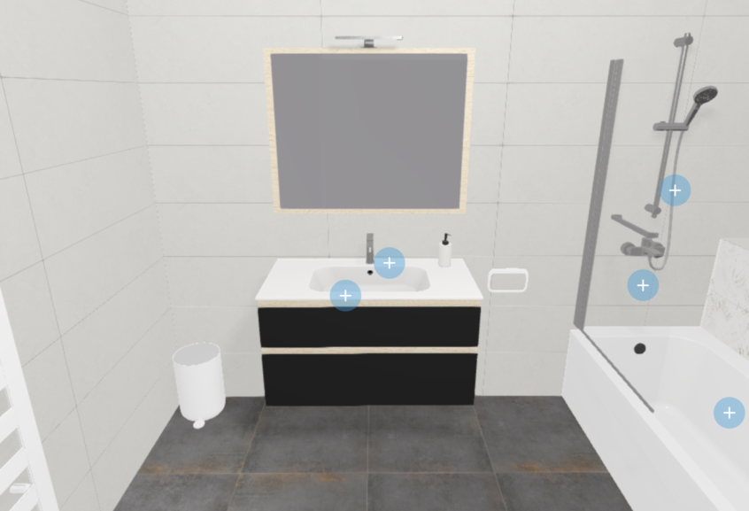 Meuble de salle de bains Bella Vista de Decotec, largeur 100 cm et coloris noir mat