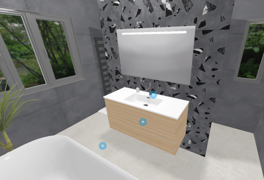 Meuble de salle de bains Elyps 2 de d'Ambiance Bain, largeur L 120 cm et coloris iroko