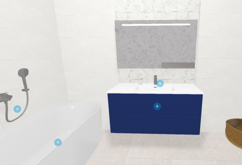 Meuble de salle de bains Elyps 2 de d'Ambiance Bain, largeur L 120 cm et coloris marine