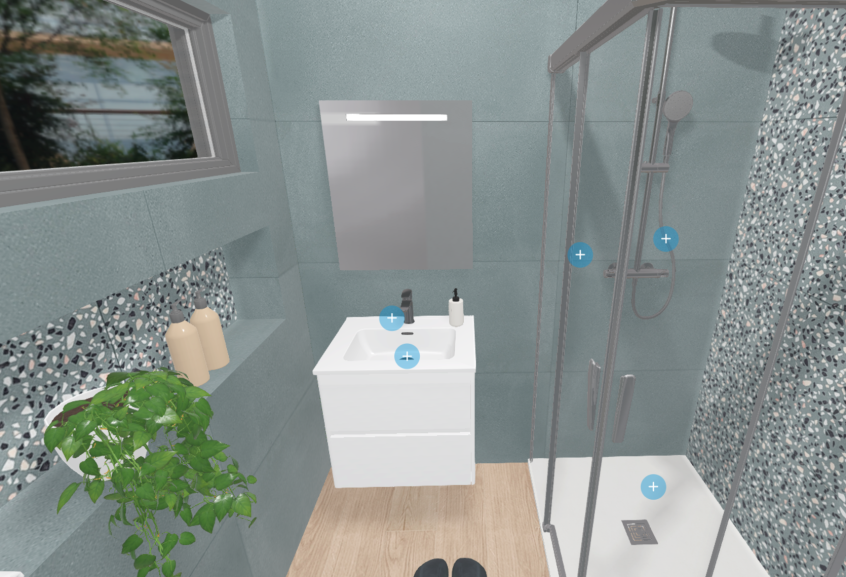 Meuble de salle de bains Elyps 2 de d'Ambiance Bain, largeur L 60 cm et coloris neige