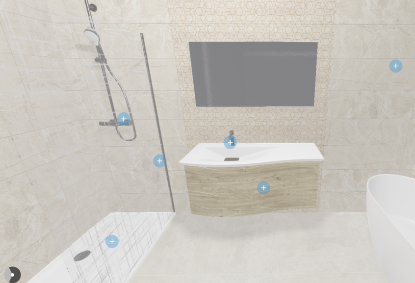 Meuble de salle de bains Twist de Cedam, largeur 120 cm et coloris chêne san remo