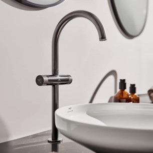 Mélangeur pour vasque à poser Atrio Collection Privée taille XL finition Hard Graphite Brossé de Grohe Spa