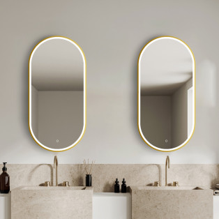 Miroir forme oblong Gold de Pradel